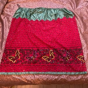 Mexican Poblana Folk SKIRT Sequin Butterfly Eagle